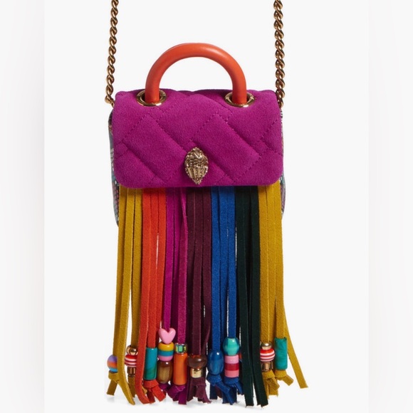 Kurt Geiger NWT Micro Kensington Fringe Crossbody Bag - Picture 1 of 6